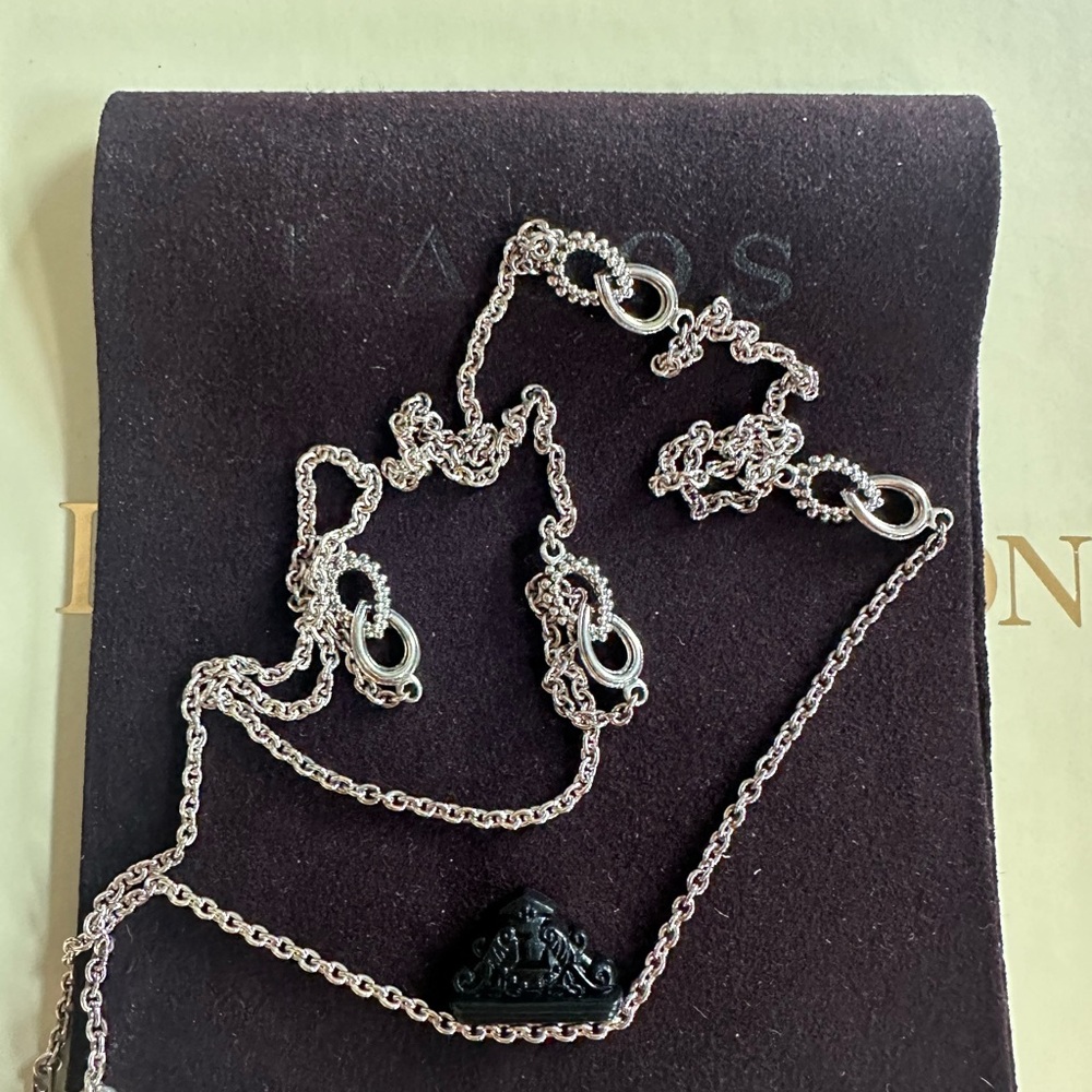 LAGOS Sterling Silver Signature Caviar Fluted Station Necklace, 32"